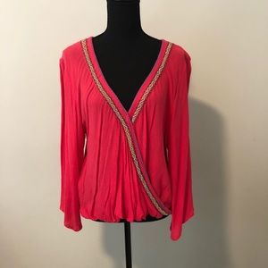 Piper pink beaded neckline blouse
